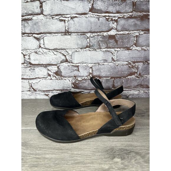 Dansko Rowan Black Leather Waxy MaryJane Closed Toe Sandal Women sz 38EU/7.5M US - Picture 7 of 16